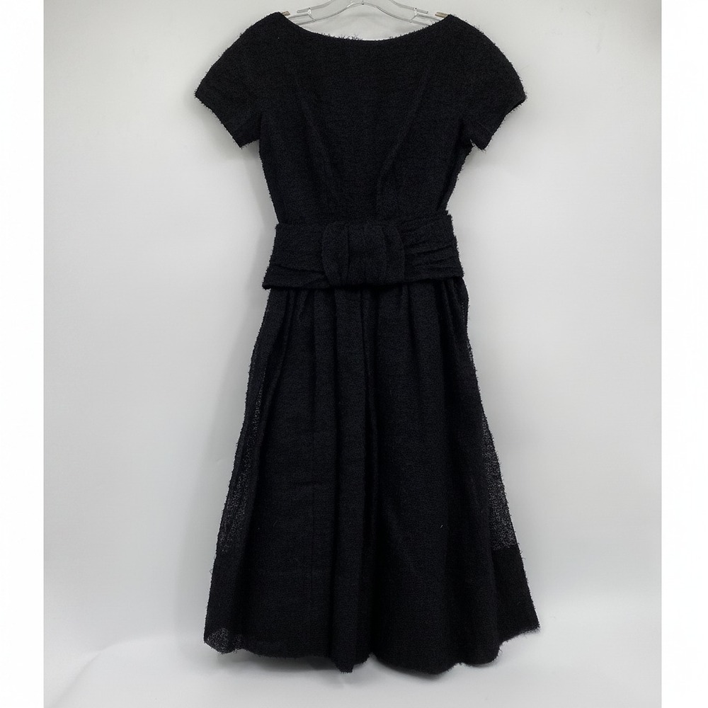 Lanz Black Vintage Textured A-Line Midi Dress | Women’s Vintage 13